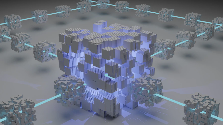 Abstract 3D shapes representing a healthcare compliance programme