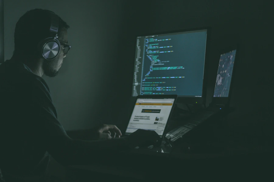 Abstract dark data stream representing a fintech monitoring rollout